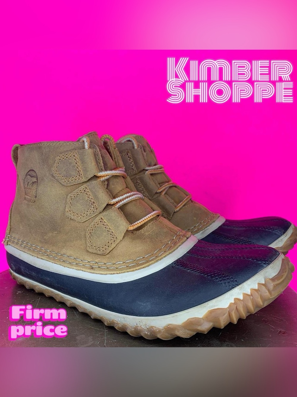 Sorel Out N About Waterproof Tan Leather Lace-Up Duck Boot US 8 UK 6EU 39